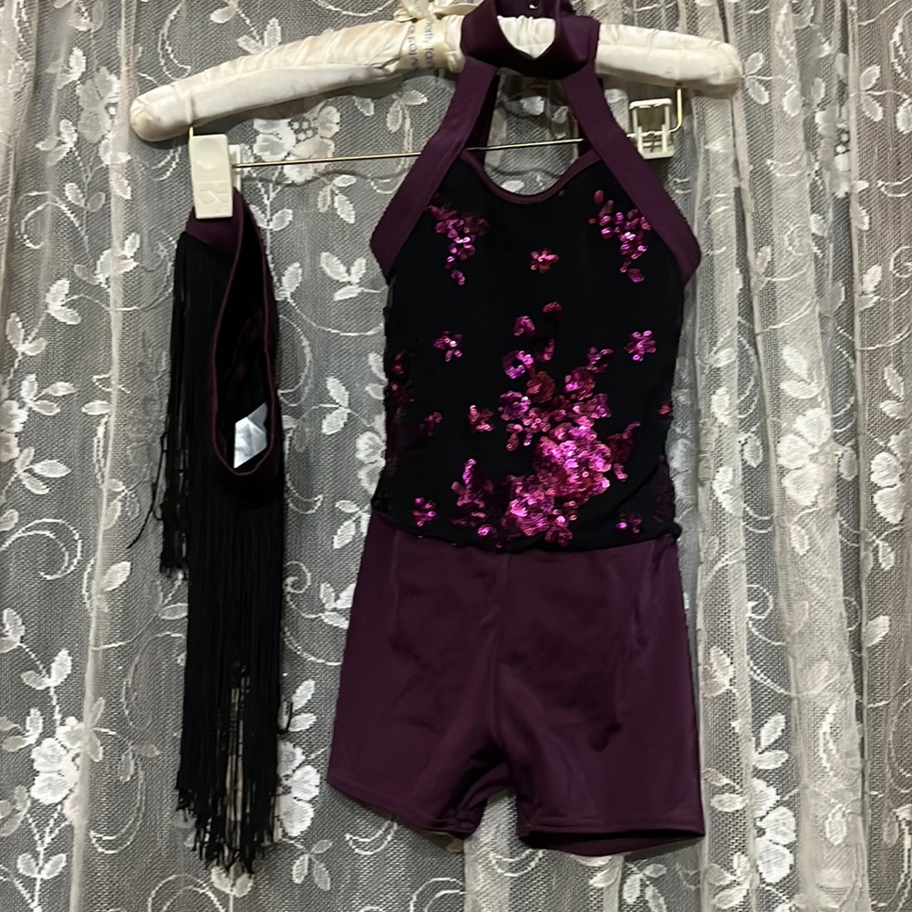 Dance costume size 2T  excellent condition worn once w matching tassel skirt